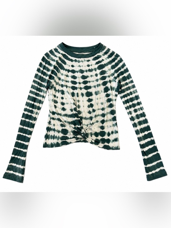 PINK Victoria's Secret Tops - NWT VICTORIA’S SECRET PINK GREEN AND WHITE LONG SLEEVE CREW NECK SHIRT